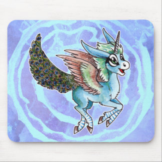 Peacock Unicorn Mouse Pad