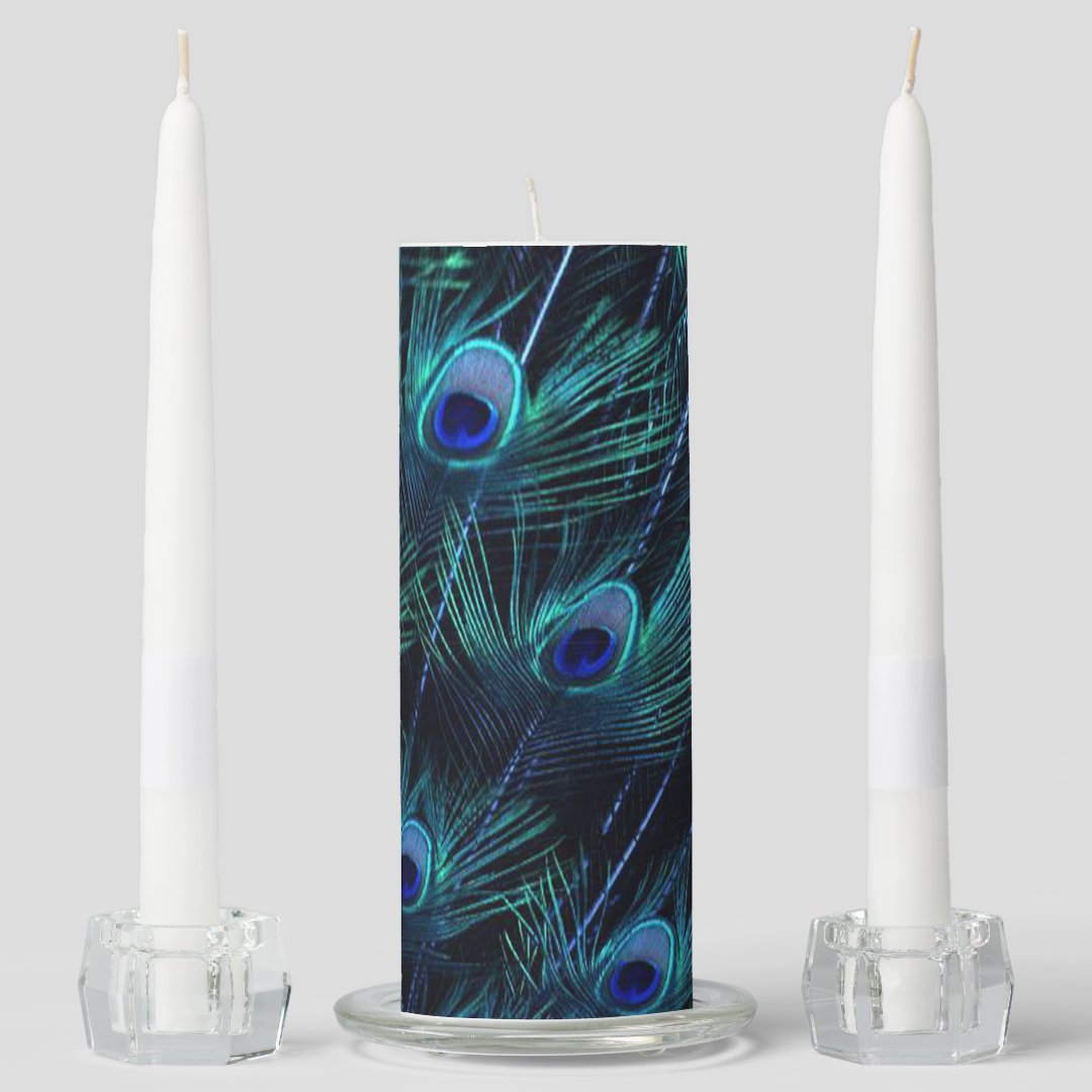 Peacock Unity Candles Zazzle 9995