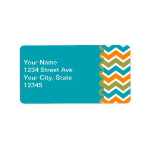 Peacock Vibrant Tribal Zigzag Label