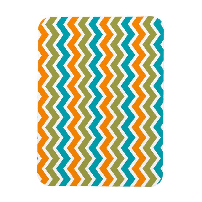 Peacock Vibrant Tribal Zigzag Magnet (Vertical)