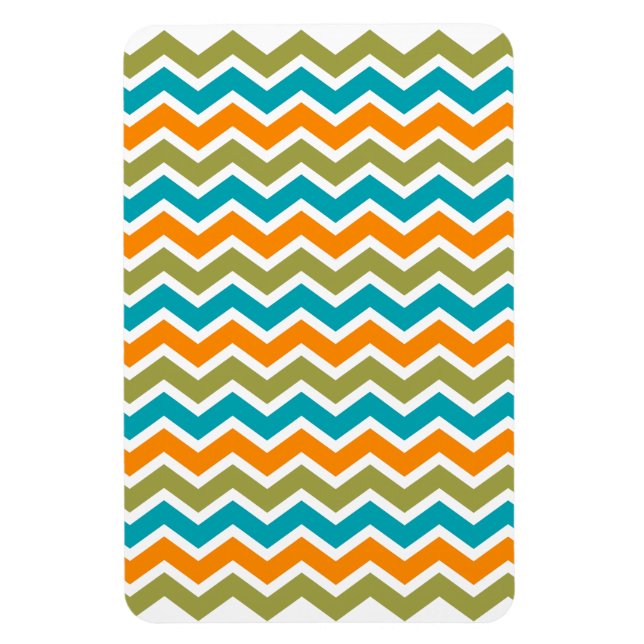 Peacock Vibrant Tribal Zigzag Magnet (Vertical)