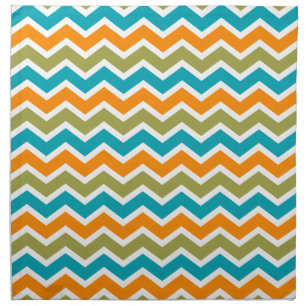 Peacock Vibrant Tribal Zigzag Napkin