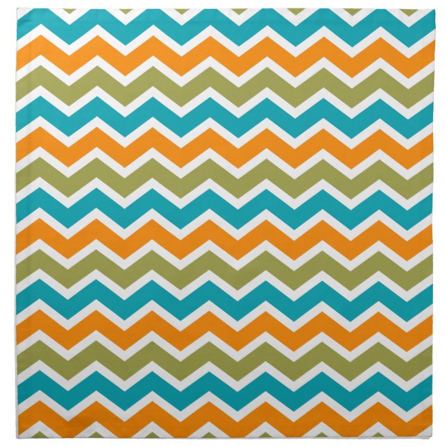 Peacock Vibrant Tribal Zigzag Napkin (Front)
