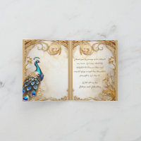 Peacock vintage art nouveau luxury DIY message