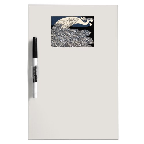 Peacock Vintage Blue Art Nouveau Art Dry_Erase Board