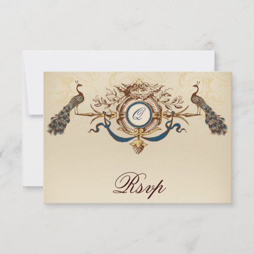 Peacock Vintage RSVP Cards