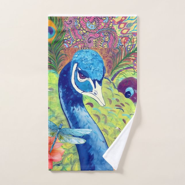 Peacock washcloth (Hand Towel)