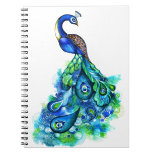 Peacock Watercolor Notebook