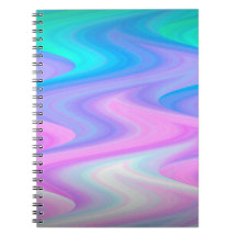 Peacock Waves Spiral Photo Notebook