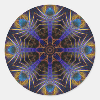 Peacock Web Fractals Geometric Art Sticker