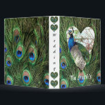 Peacock Wedding 3 Ring Binder<br><div class="desc">Customize this peacock design to put all your amazing wedding memorize inside. The beautiful peacock feather photography makes this a very unique design for this binder. Put your own wedding picture in the heart on the cover for an extra special binder. The bride and the groom on front would make...</div>