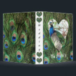 Peacock Wedding 3 Ring Binder<br><div class="desc">Customize this peacock design to put all your amazing wedding memorize inside. The beautiful peacock feather photography makes this a very unique design for this binder. Put your own wedding picture in the heart on the cover for an extra special binder. The bride and the groom on front would make...</div>