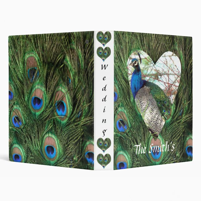 Peacock Wedding 3 Ring Binder (Background)
