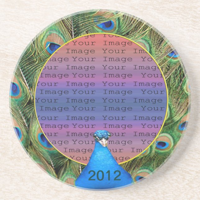 Peacock Wedding Coaster (Front)