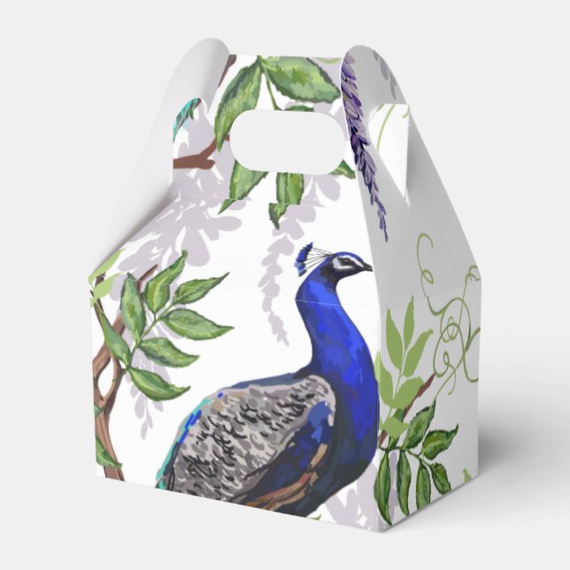 Peacock Wedding Favor Boxes (Front Side)
