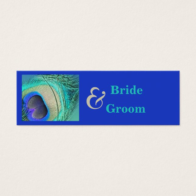 Peacock Wedding Favor Tag (Front)