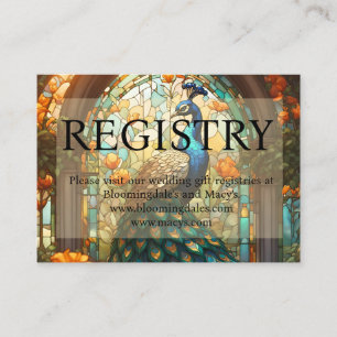 Peacock Wedding Gift Registry Enclosure Cards