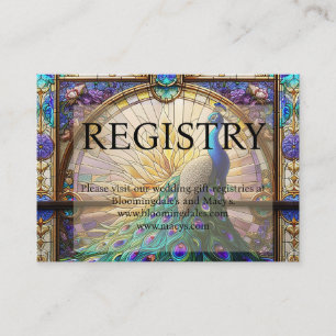 Peacock Wedding Gift Registry Enclosure Cards