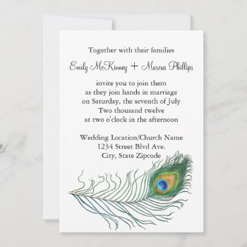 Peacock Wedding Invitation by delightfulphoto at Zazzle