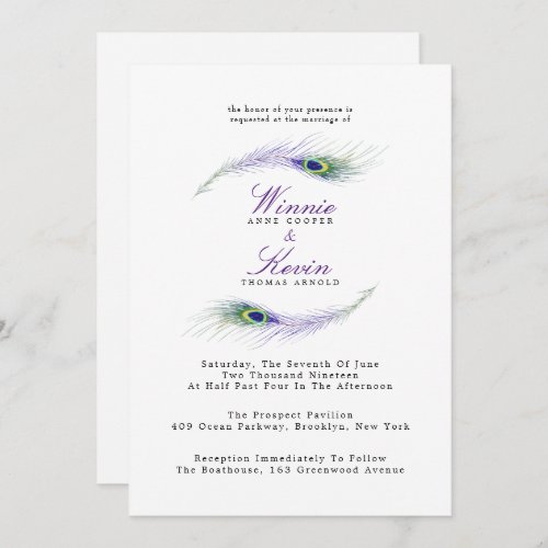 Peacock Wedding Invitation