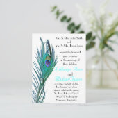 Peacock Wedding Invitation #2 (Standing Front)
