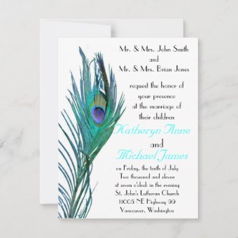 Peacock Wedding Invitation #2 | Zazzle