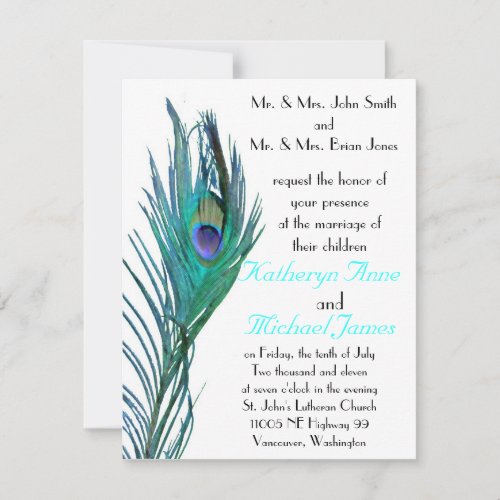 Peacock Wedding Invitation #2