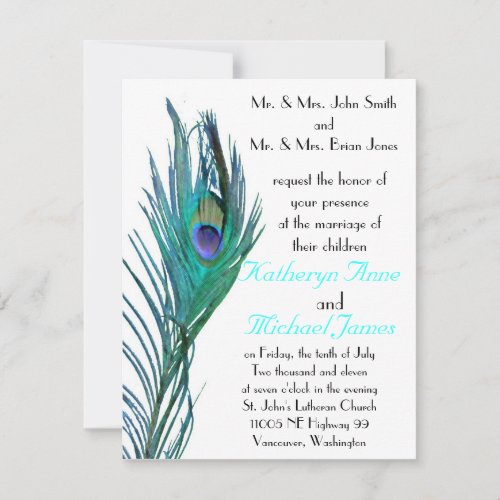 Peacock Wedding Invitation 3