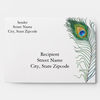 Peacock Wedding Invitation Envelope by delightfulphoto at Zazzle
