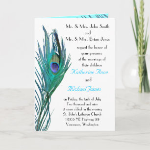Peacock Wedding Invitation Template
