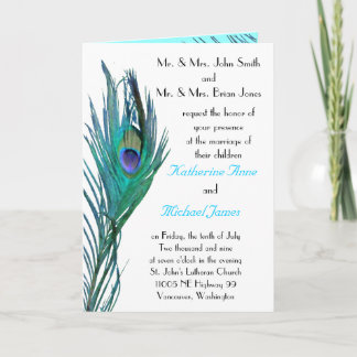 Peacock Wedding Invitation Template