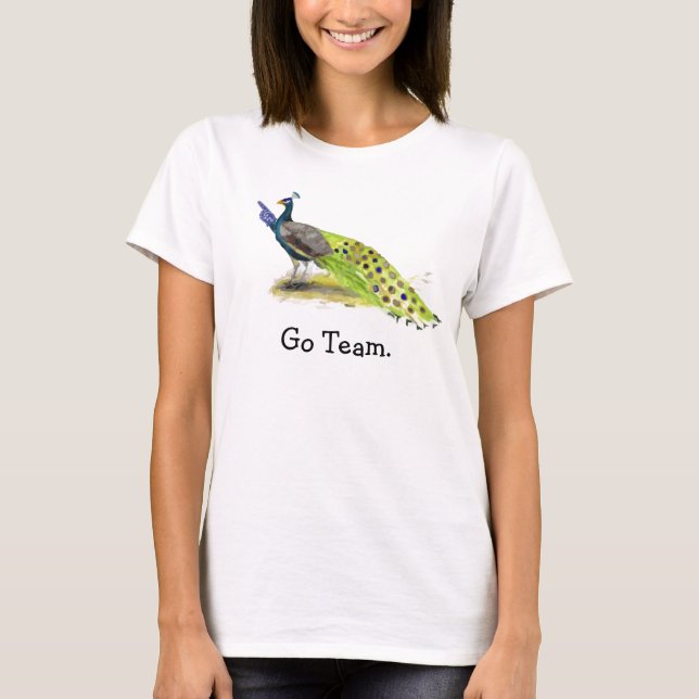 Peacock Wedding Maid of Honor T-Shirt (Front)