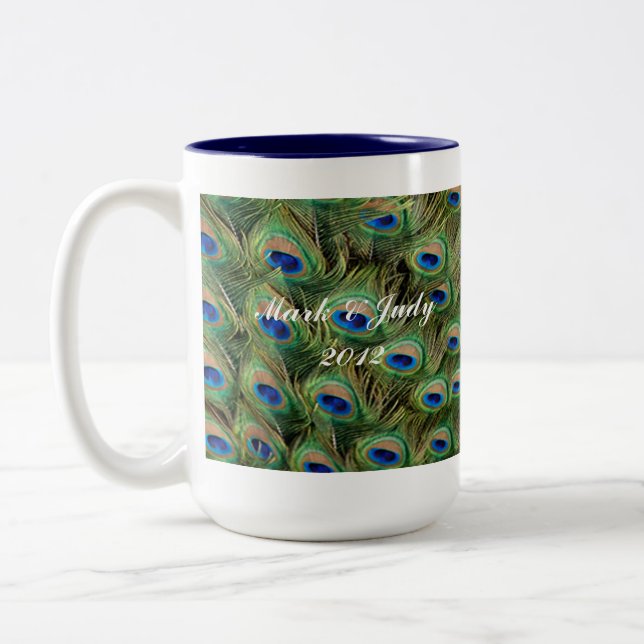 Peacock Wedding Mug (Left)