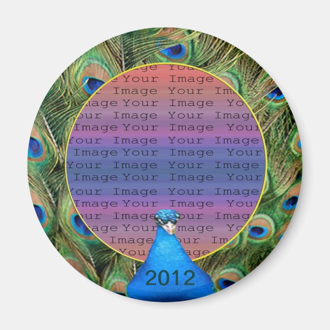 Peacock Wedding Photo Magnet (Front)