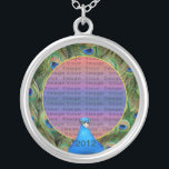 Peacock Wedding Photo Silver Necklace<br><div class="desc">Personalize this pretty necklace to have as wedding favors at your wedding reception or to have one yourself as a remembrance of your special day. This necklace is also the perfect gift for the bride at her bridal shower. Personalize by adding your photo, and changing the text in the fields...</div>
