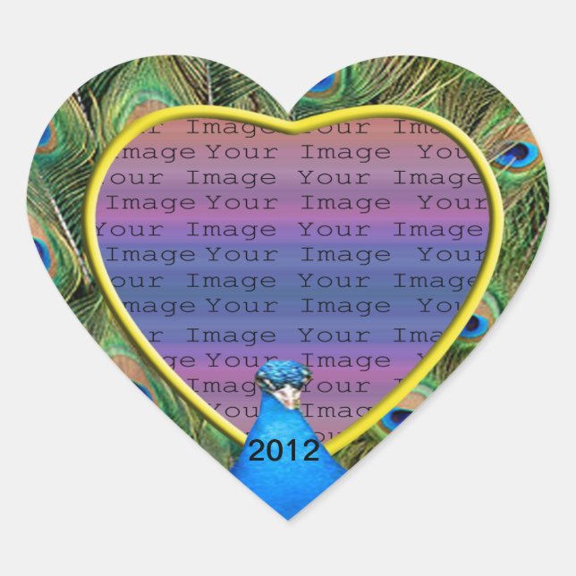 Peacock Wedding Photo Stickers (Front)