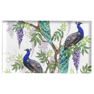 Peacock Wedding Place Card Holder