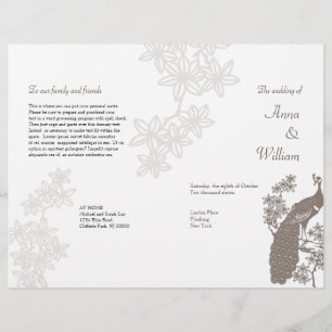 Peacock Wedding Program Flyer