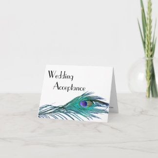 Peacock Wedding Response Card (with Entrée Choice)