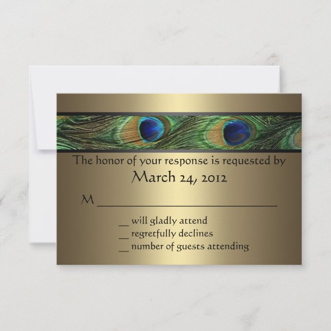 Peacock Wedding RSVP (Front)