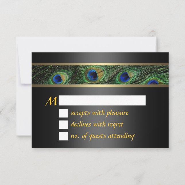 Peacock Wedding RSVP (Front)