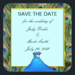 Peacock Wedding Save The Date Stickers<br><div class="desc">These beautiful save the date stickers is a stylish way to announce your big day. Put them on the back of envelopes or on anything you like. Personalize the stickers by changing the text in the fields provided. You can change font style,  size,  and color.</div>