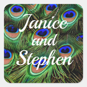 Peacock Wedding Stickers Favor Envelope Seal