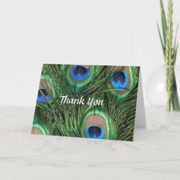 Peacock Wedding Thank You Card by ChristyWyoming at Zazzle