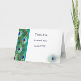 peacock wedding Thank You Card