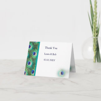 peacock wedding Thank You Card