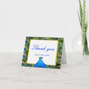 Peacock Wedding Thank You Card