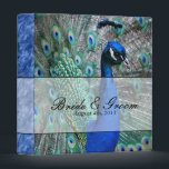 Peacock Wedding Theme 1 (Blue) 3 Ring Binder<br><div class="desc">This wedding collections features a photo of a gorgeous peacock. Celebrate your wedding in gorgeous blues,  greens,  aquas,  and silvers. Items in this collection feature a silky-textured background,  elegant scripts,  and all products are fully customizable.</div>