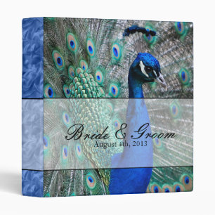 Peacock Wedding Theme 1 (Blue) 3 Ring Binder