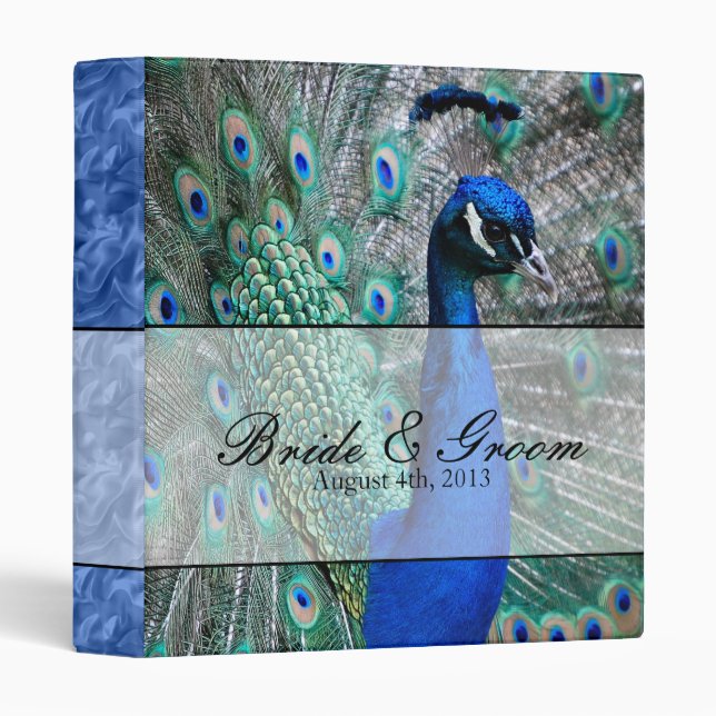 Peacock Wedding Theme 1 (Blue) 3 Ring Binder (Front/Spine)